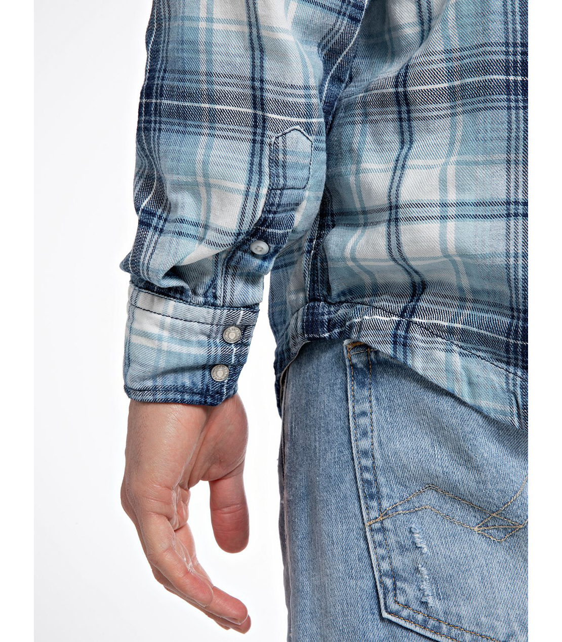 マドラスチェックレギュラーフィットシャツ 詳細画像 ブルー/ホワイト 5